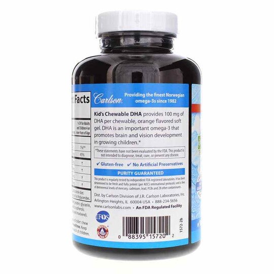Kids Chewable DHA Omega-3s with Natural Orange Flavor, CL